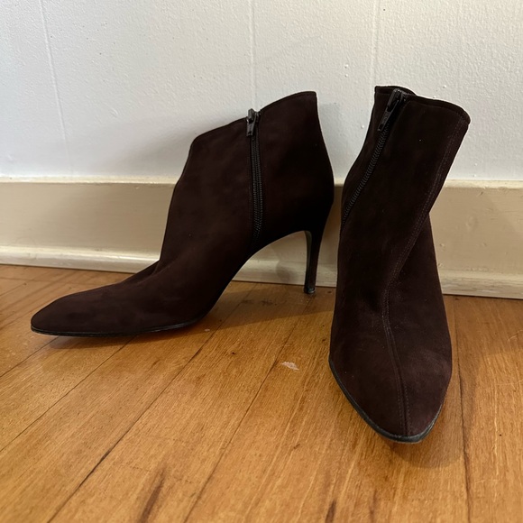 Yves Saint Laurent Shoes - Yves Saint Laurent Rive Gauche Brown Suede Ankle Boot